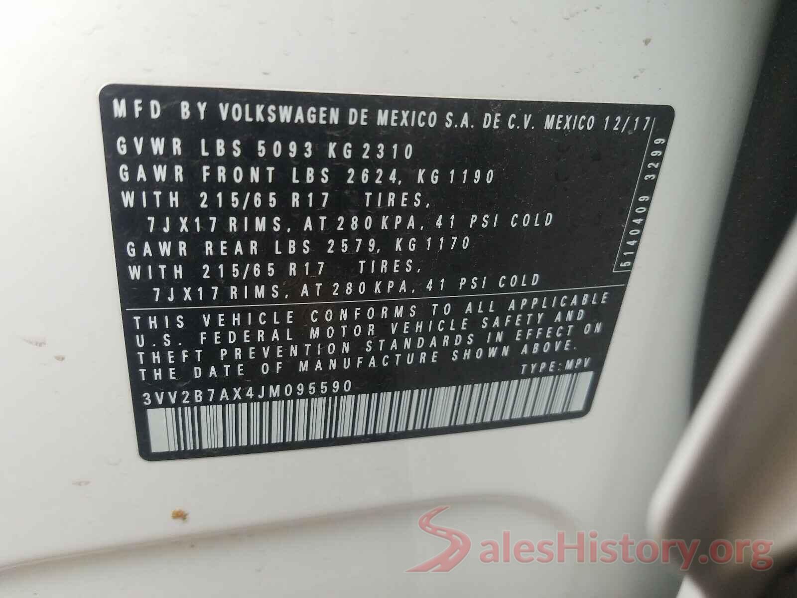 3VV2B7AX4JM095590 2018 VOLKSWAGEN TIGUAN