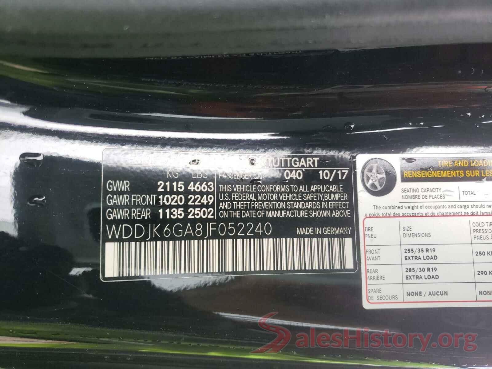 WDDJK6GA8JF052240 2018 MERCEDES-BENZ S CLASS