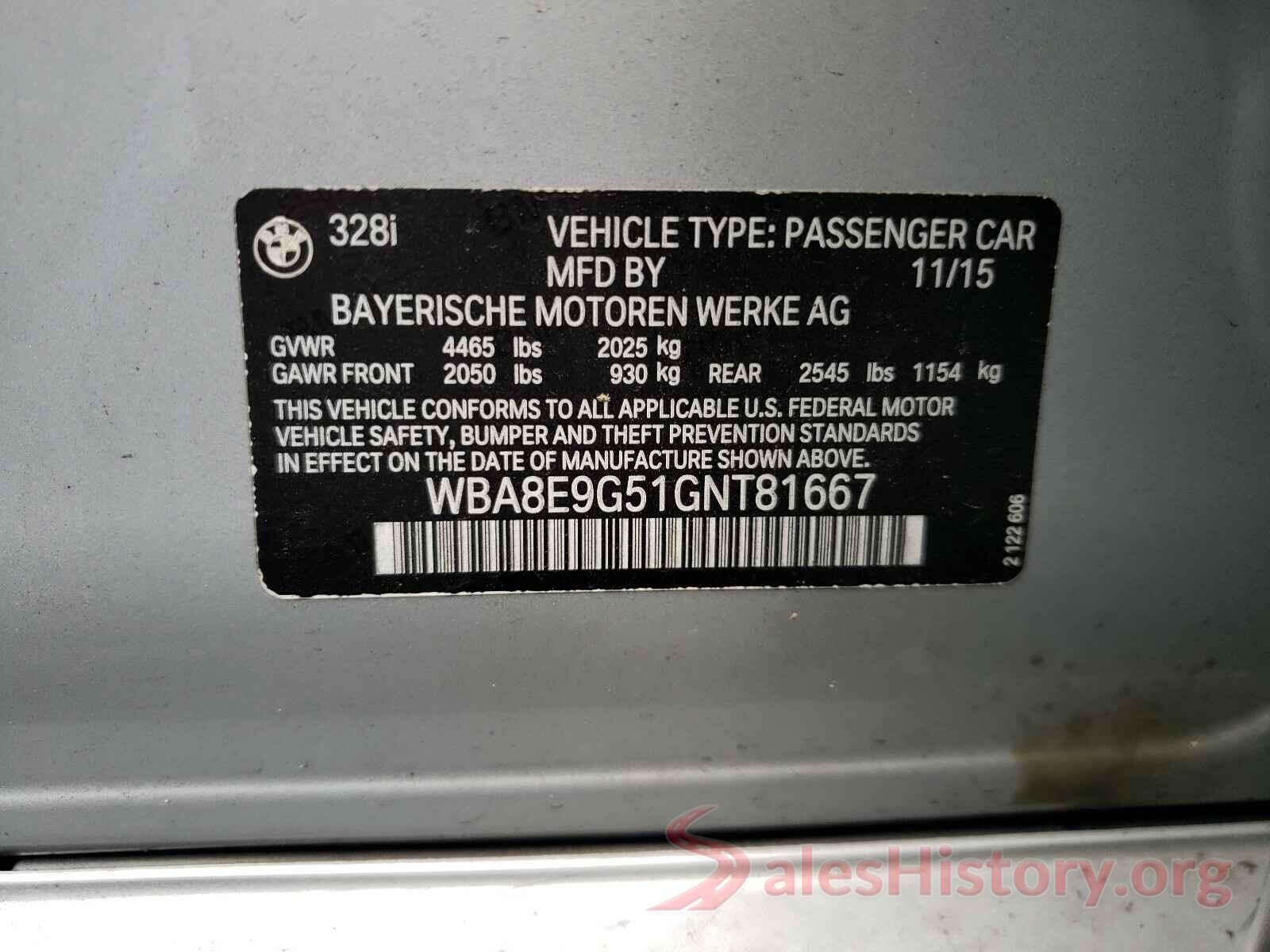 WBA8E9G51GNT81667 2016 BMW 3 SERIES