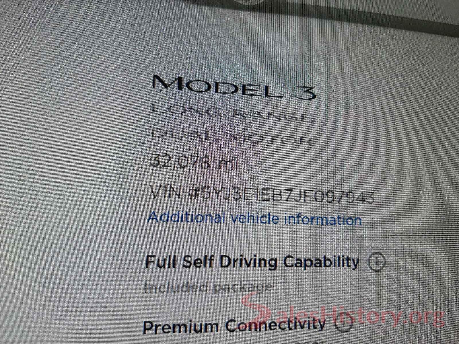 5YJ3E1EB7JF097943 2018 TESLA MODEL 3