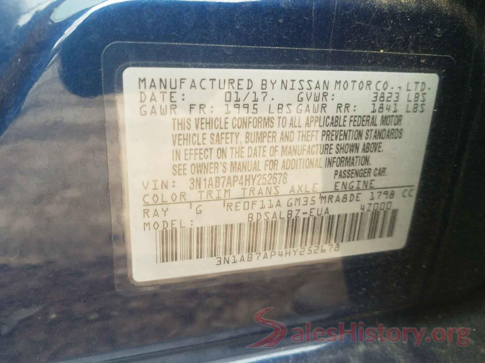 3N1AB7AP4HY252678 2017 NISSAN SENTRA