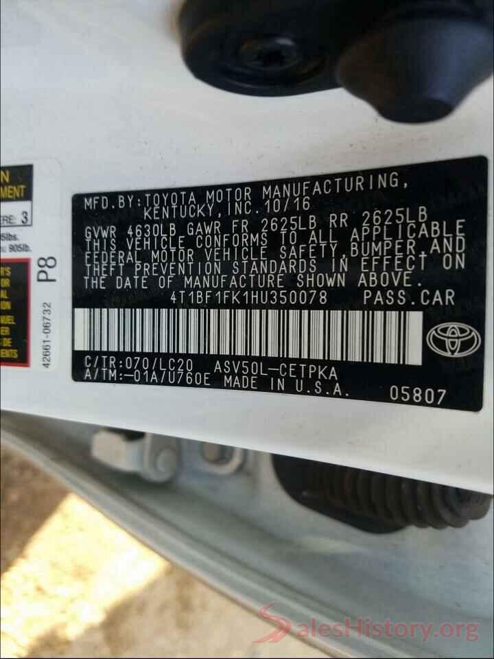 4T1BF1FK1HU350078 2017 TOYOTA CAMRY