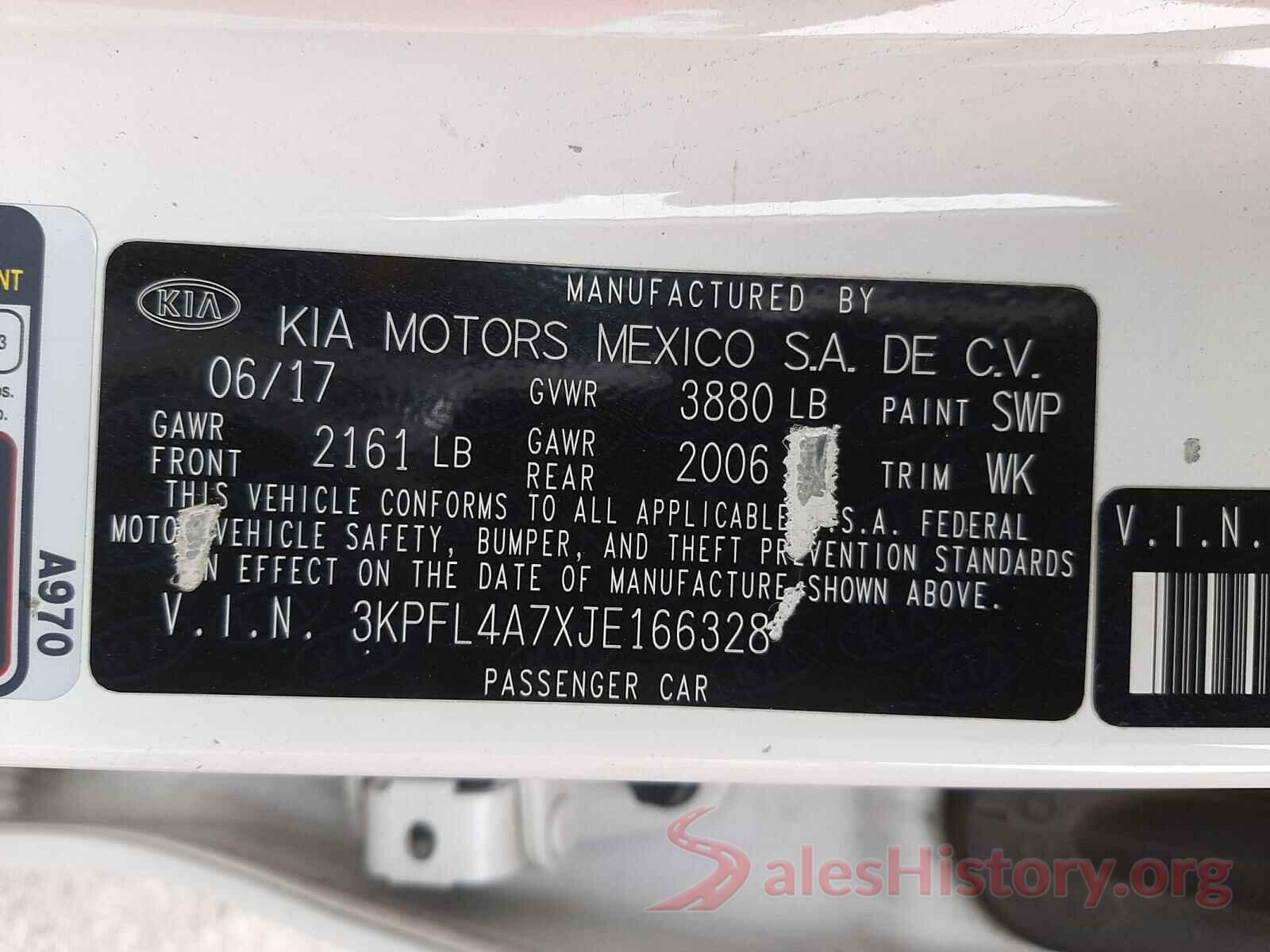 3KPFL4A7XJE166328 2018 KIA FORTE