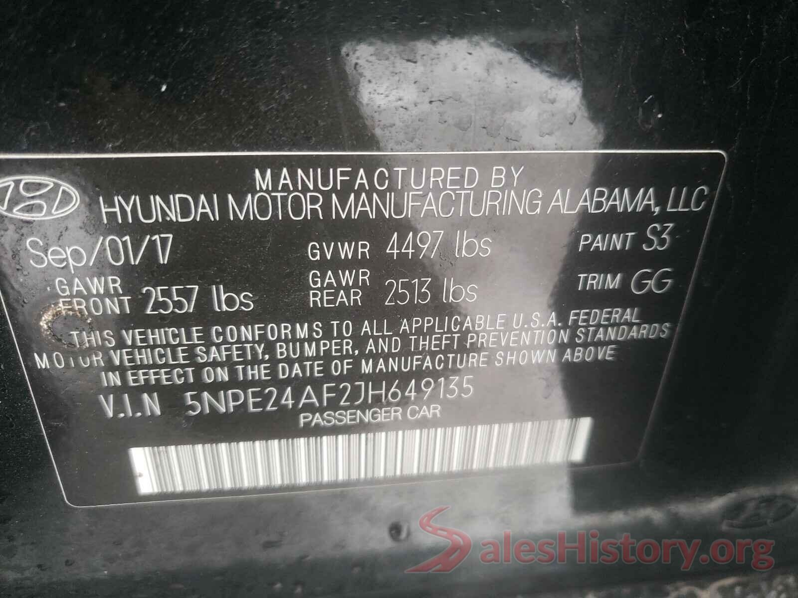 5NPE24AF2JH649135 2018 HYUNDAI SONATA