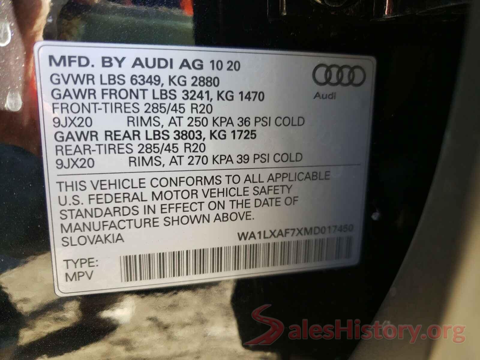 WA1LXAF7XMD017450 2021 AUDI Q7