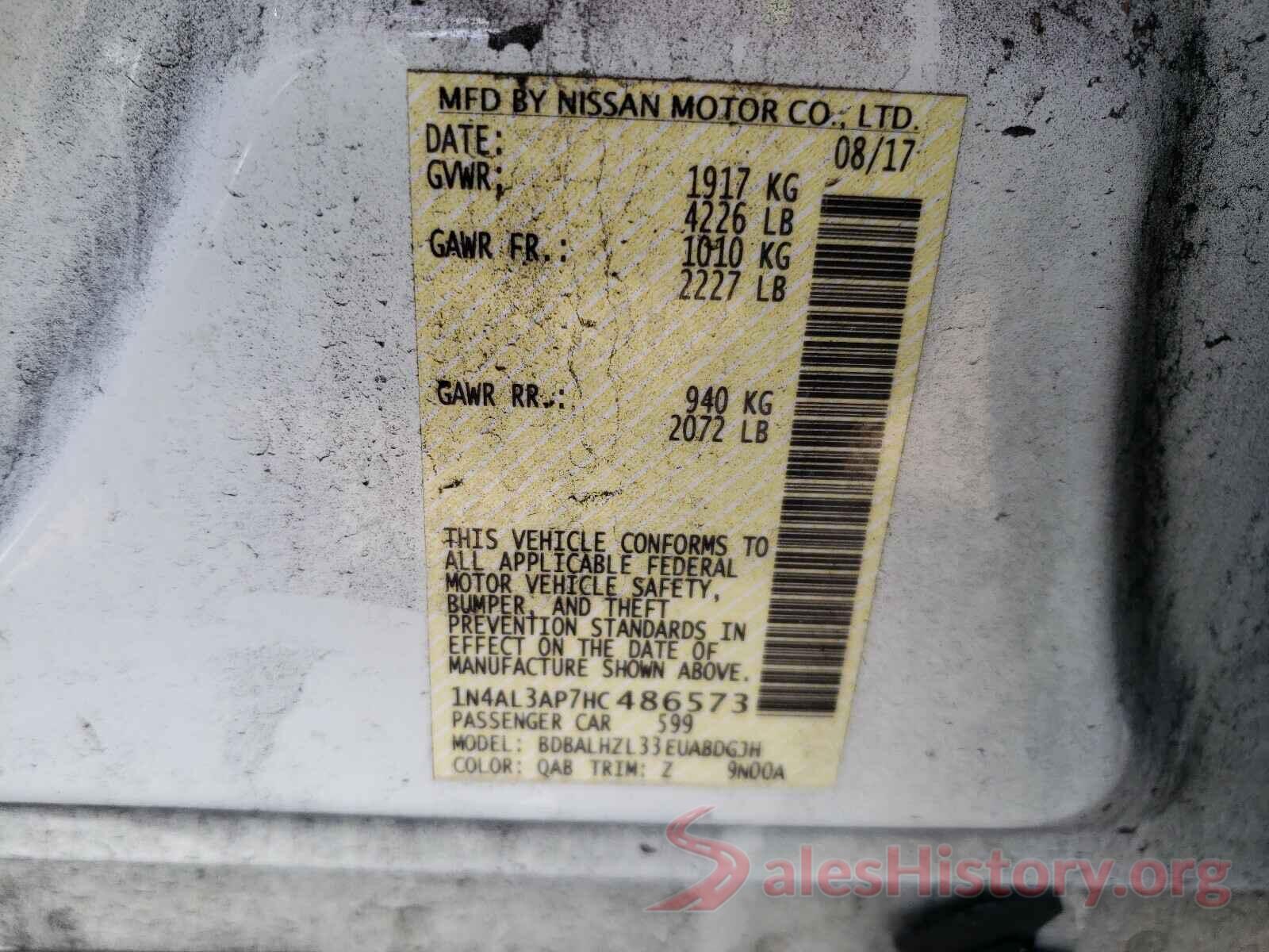 1N4AL3AP7HC486573 2017 NISSAN ALTIMA