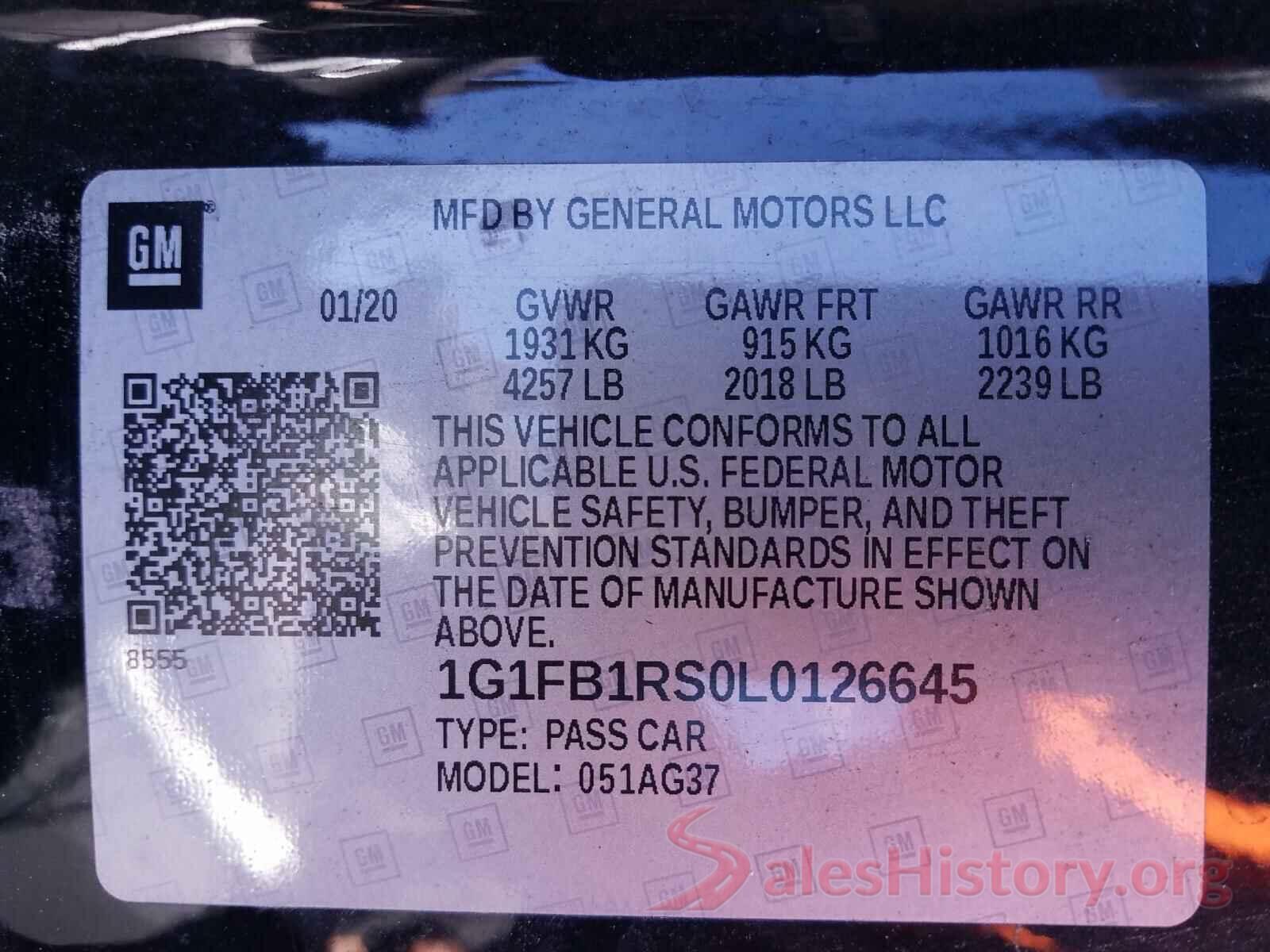 1G1FB1RS0L0126645 2020 CHEVROLET CAMARO