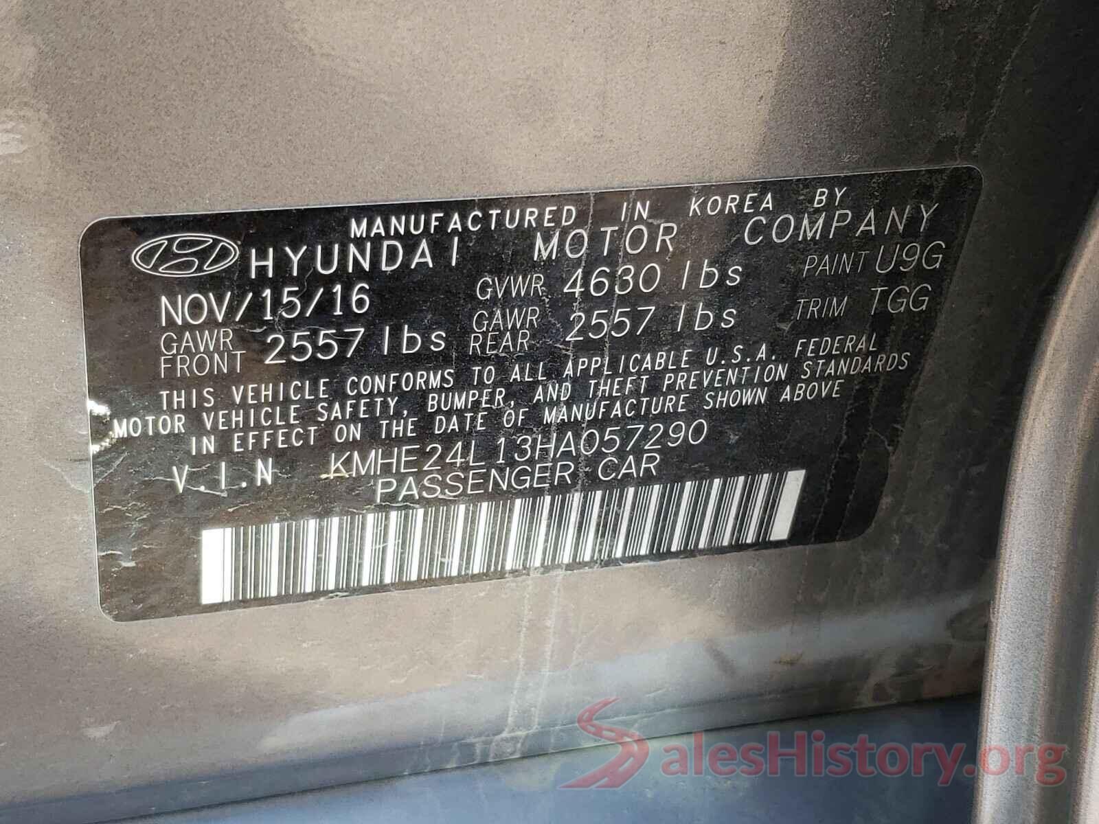 KMHE24L13HA057290 2017 HYUNDAI SONATA