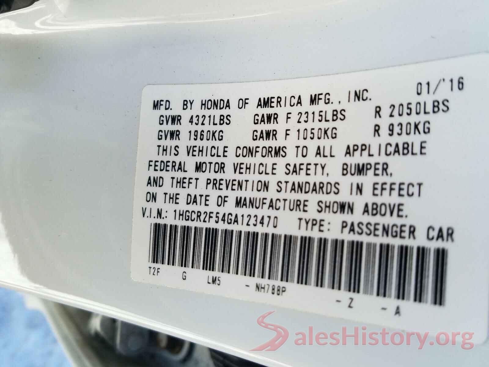 1HGCR2F54GA123470 2016 HONDA ACCORD