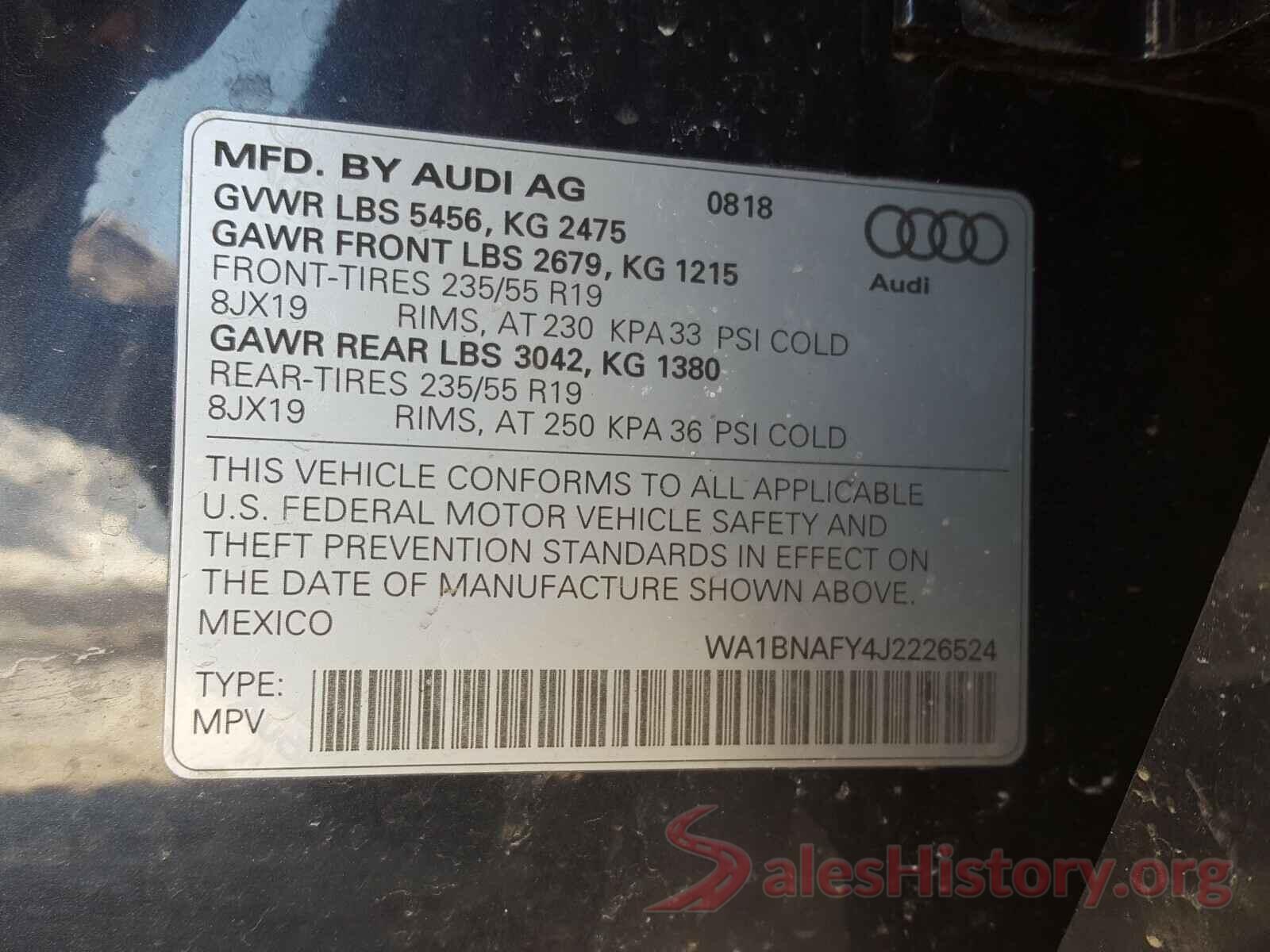 WA1BNAFY4J2226524 2018 AUDI Q5