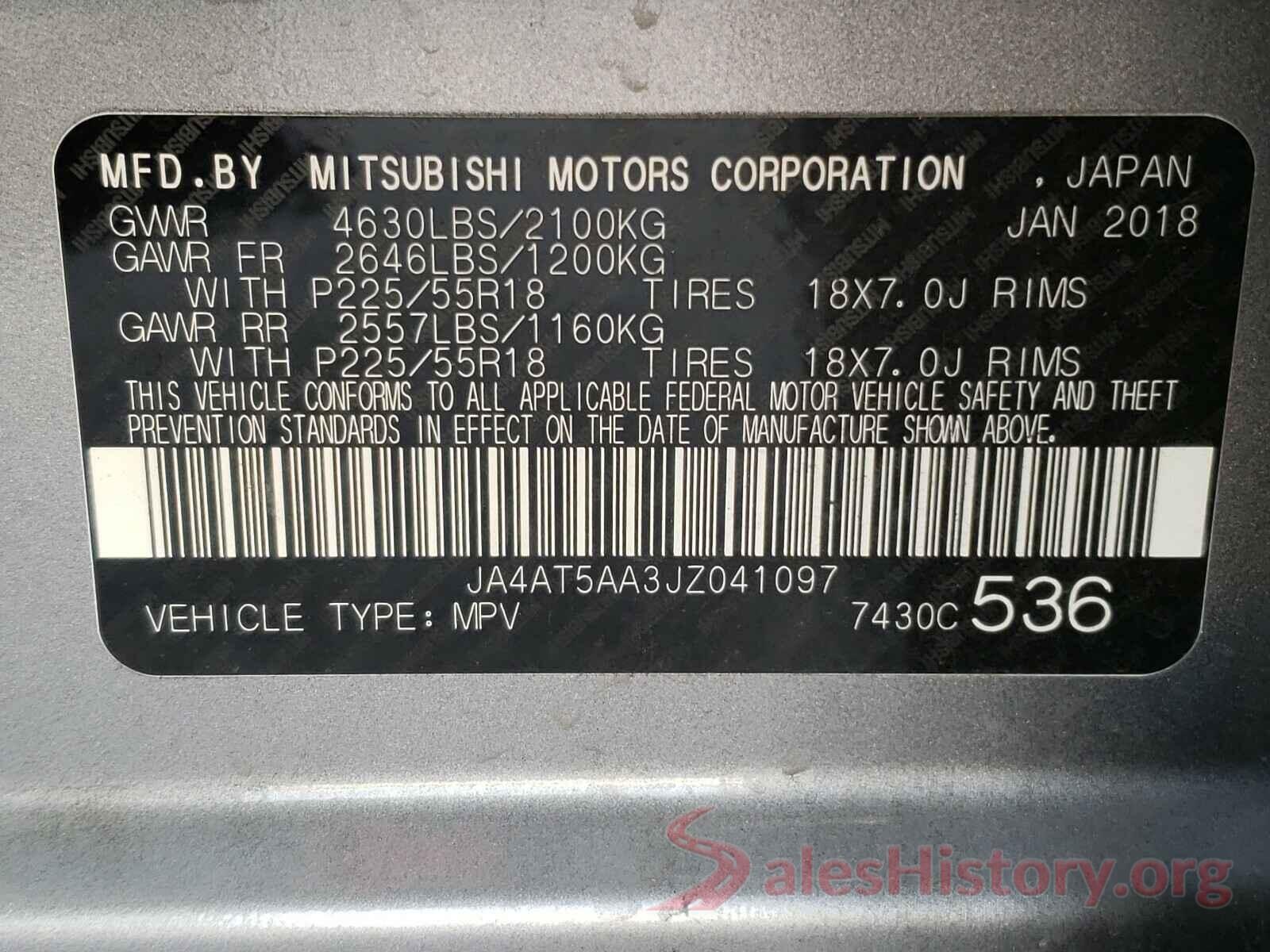 JA4AT5AA3JZ041097 2018 MITSUBISHI ECLIPSE