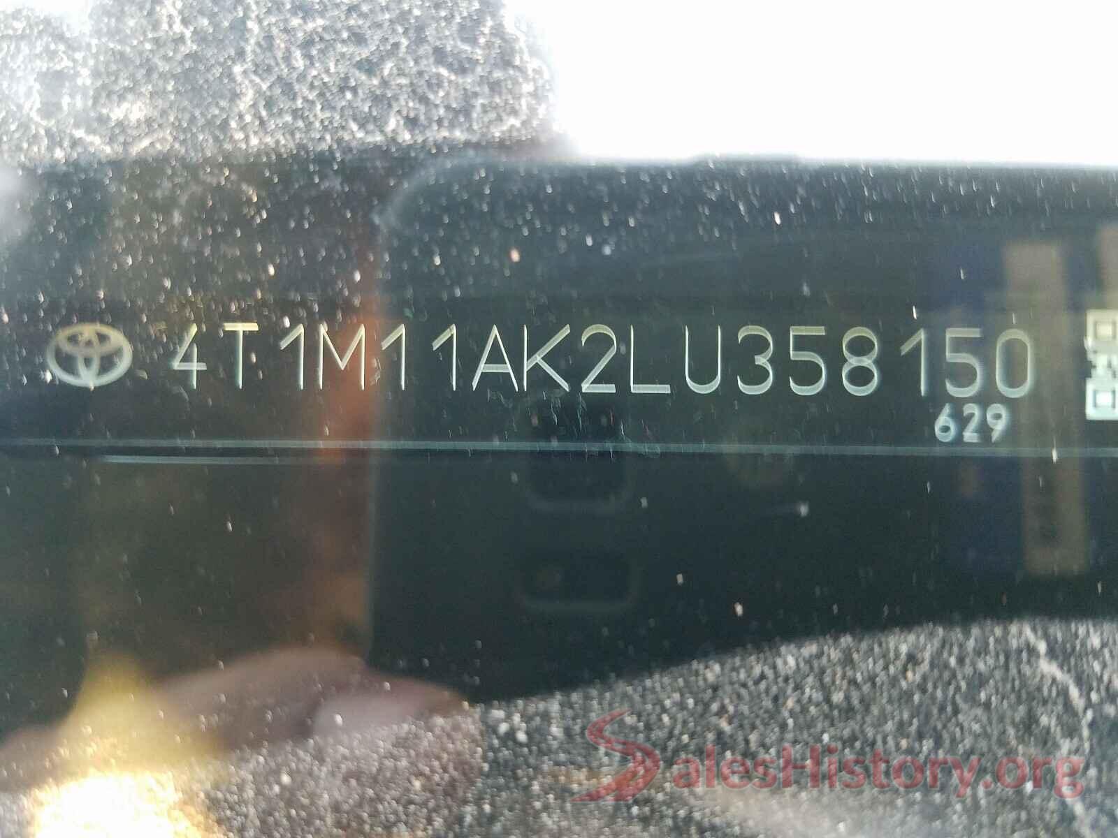 4T1M11AK2LU358150 2020 TOYOTA CAMRY