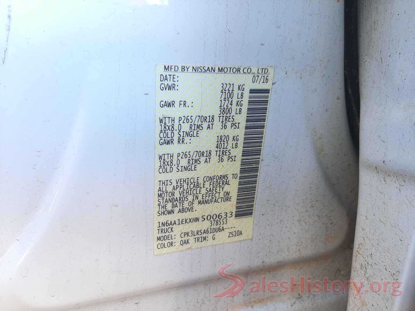 1N6AA1EKXHN500633 2017 NISSAN TITAN