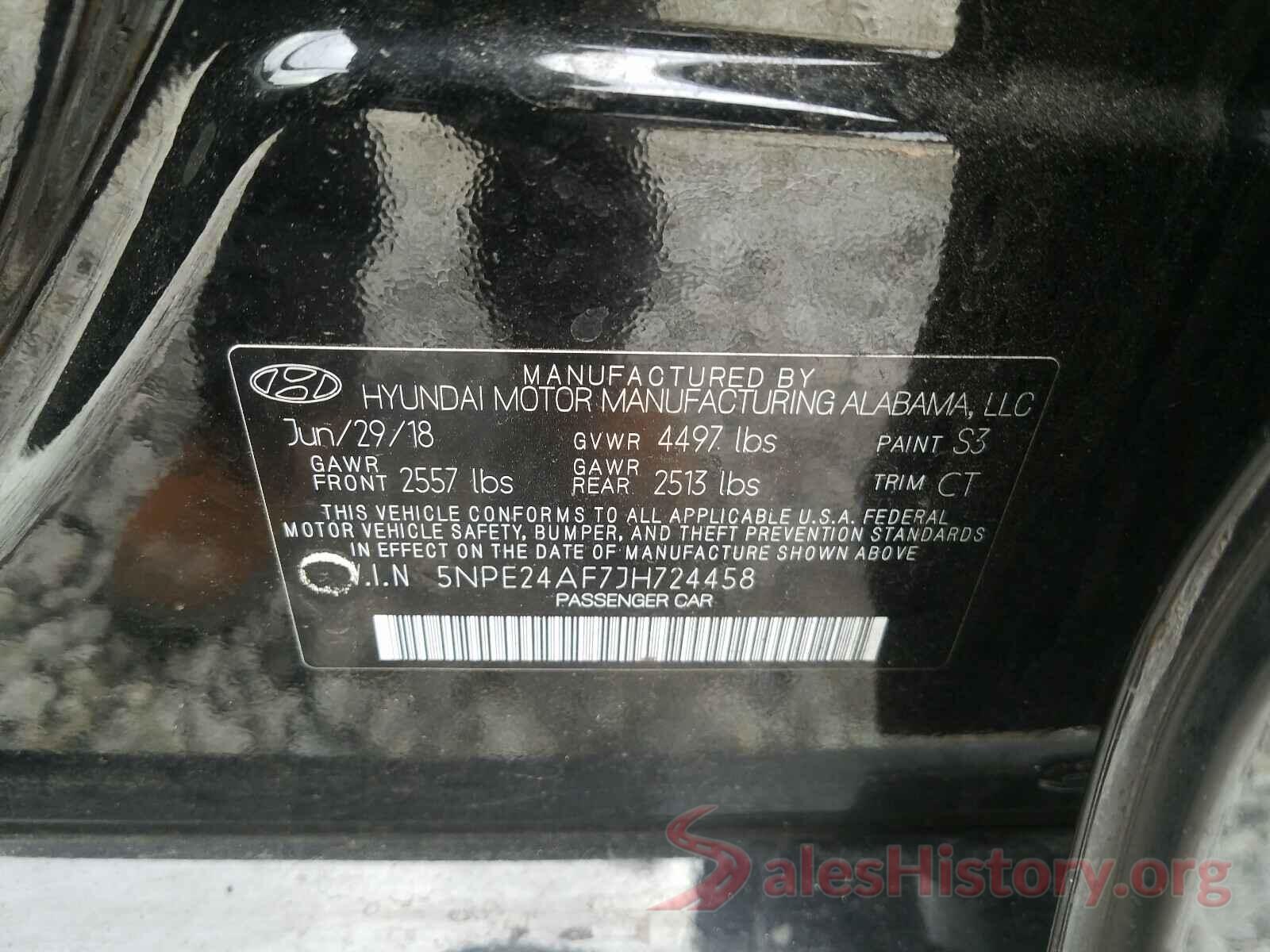 5NPE24AF7JH724458 2018 HYUNDAI SONATA