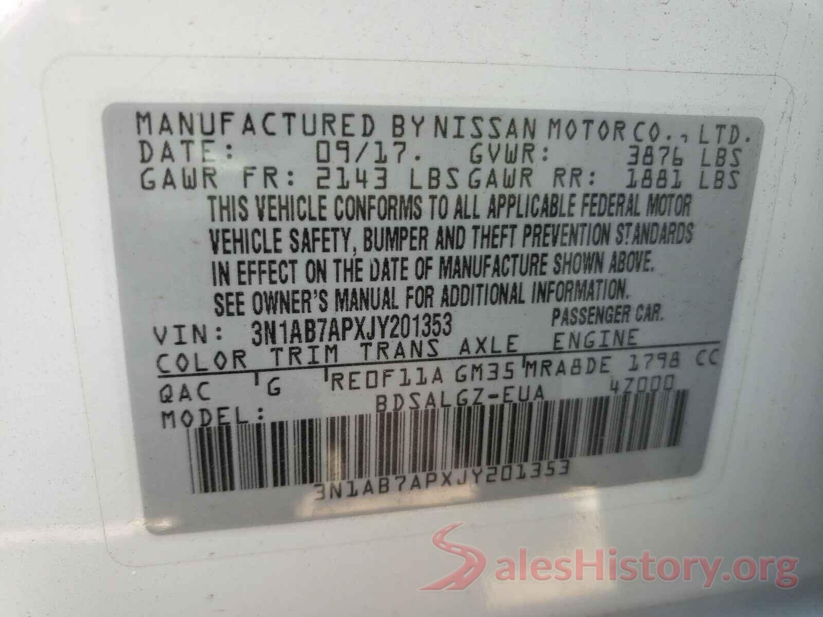 3N1AB7APXJY201353 2018 NISSAN SENTRA