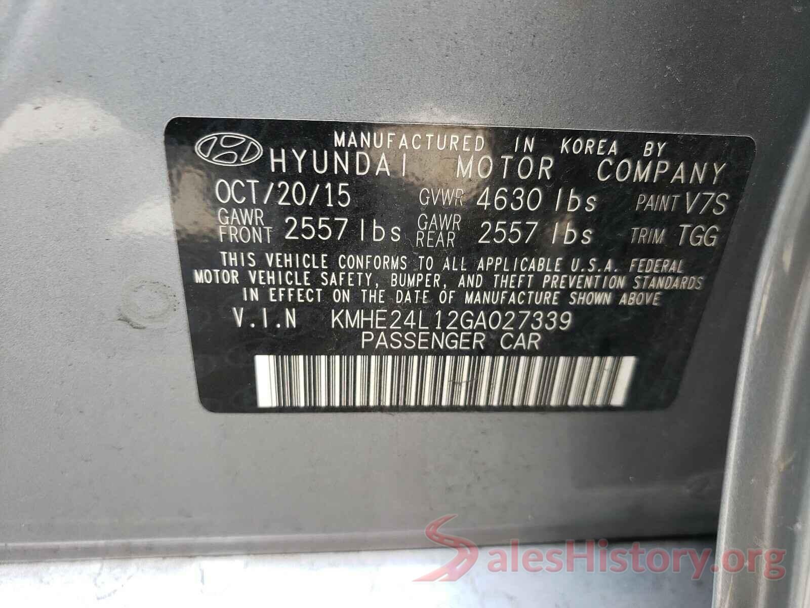 KMHE24L12GA027339 2016 HYUNDAI SONATA