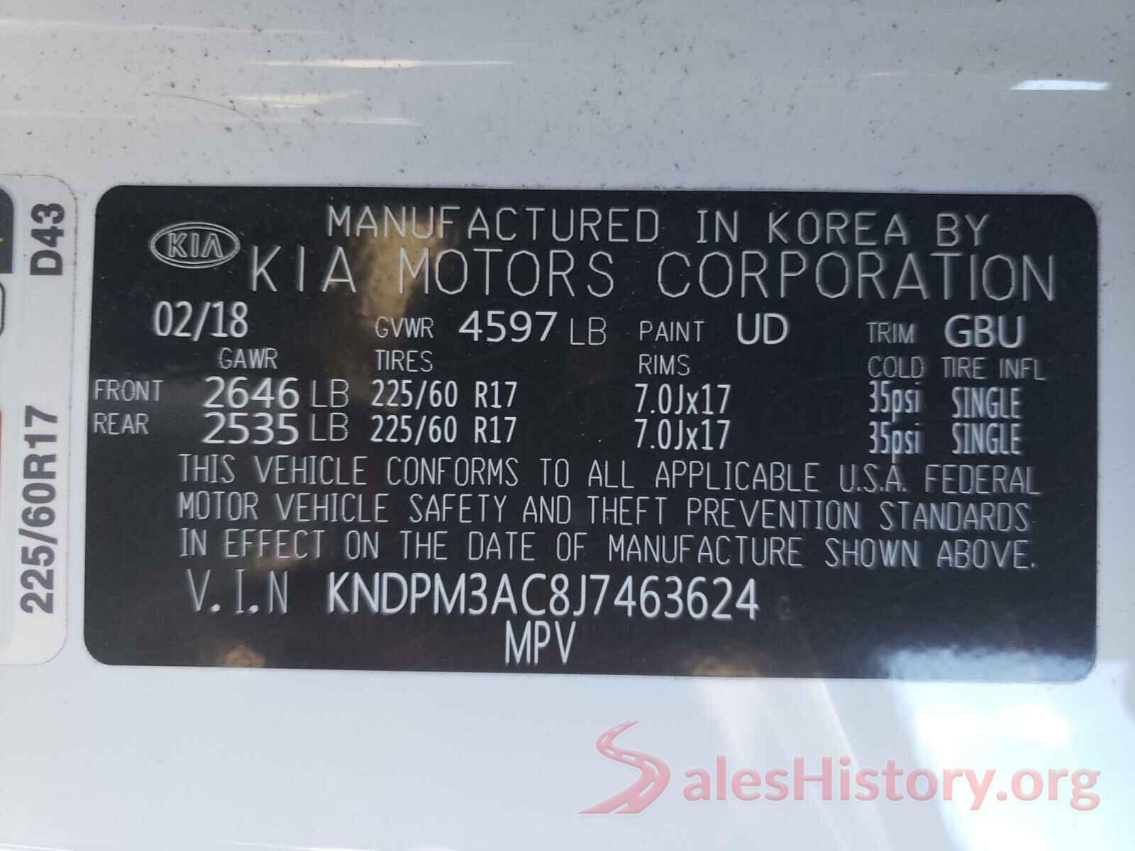 KNDPM3AC8J7463624 2018 KIA SPORTAGE