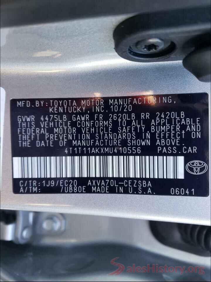 4T1T11AKXMU410556 2021 TOYOTA CAMRY