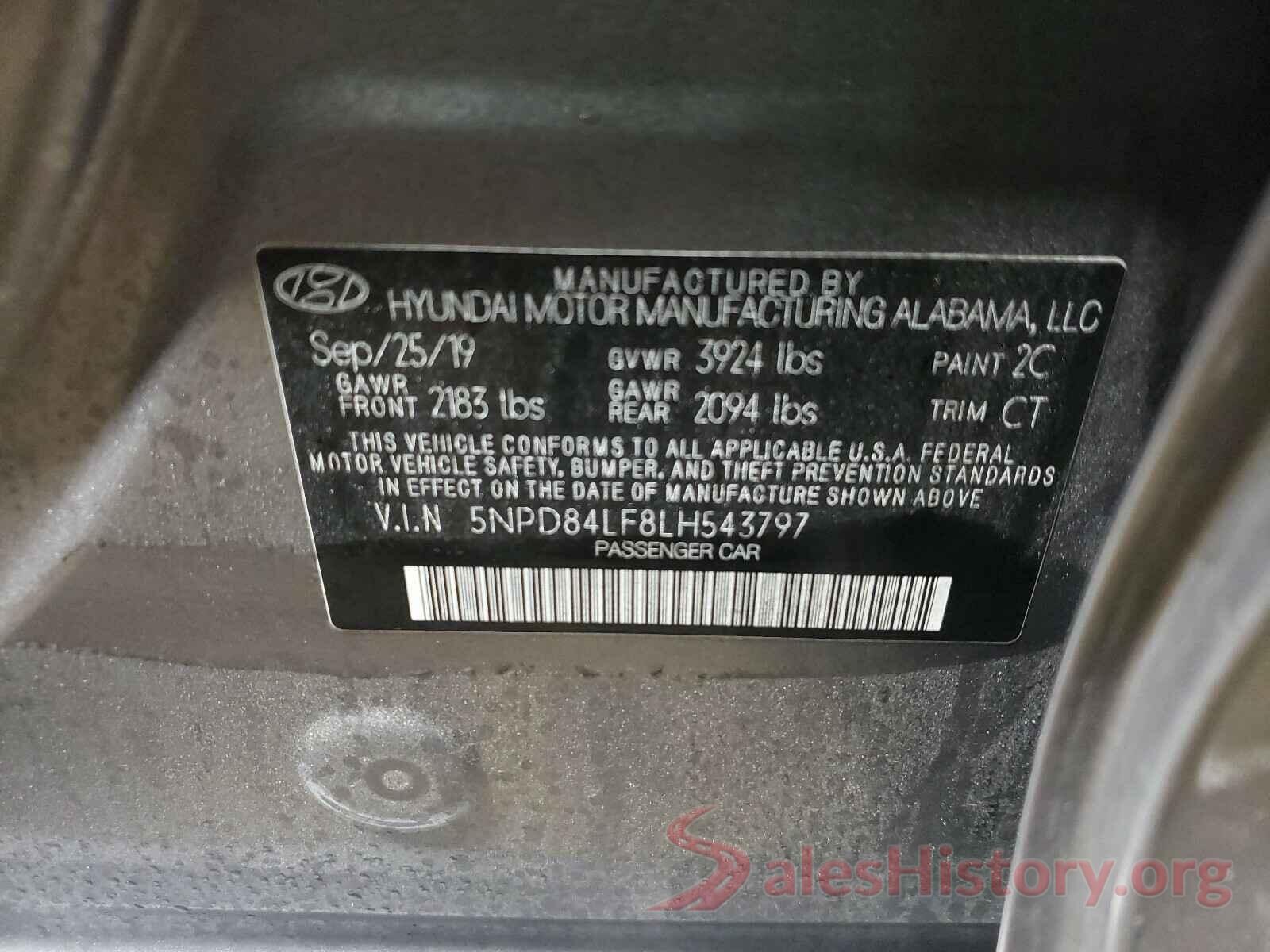 5NPD84LF8LH543797 2020 HYUNDAI ELANTRA