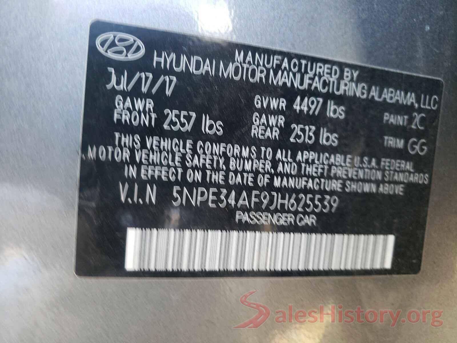 5NPE34AF9JH625539 2018 HYUNDAI SONATA