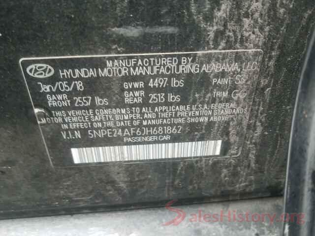 5NPE24AF6JH681862 2018 HYUNDAI SONATA