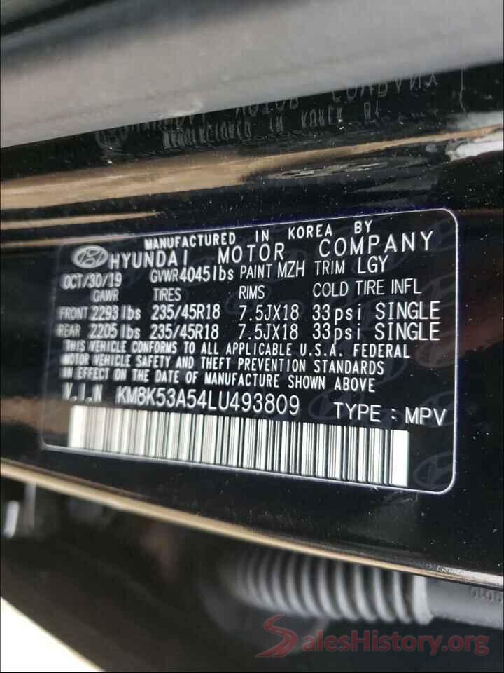 KM8K53A54LU493809 2020 HYUNDAI KONA