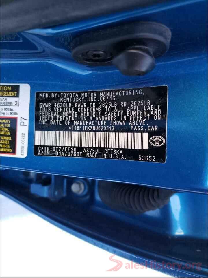 4T1BF1FK7HU620513 2017 TOYOTA CAMRY