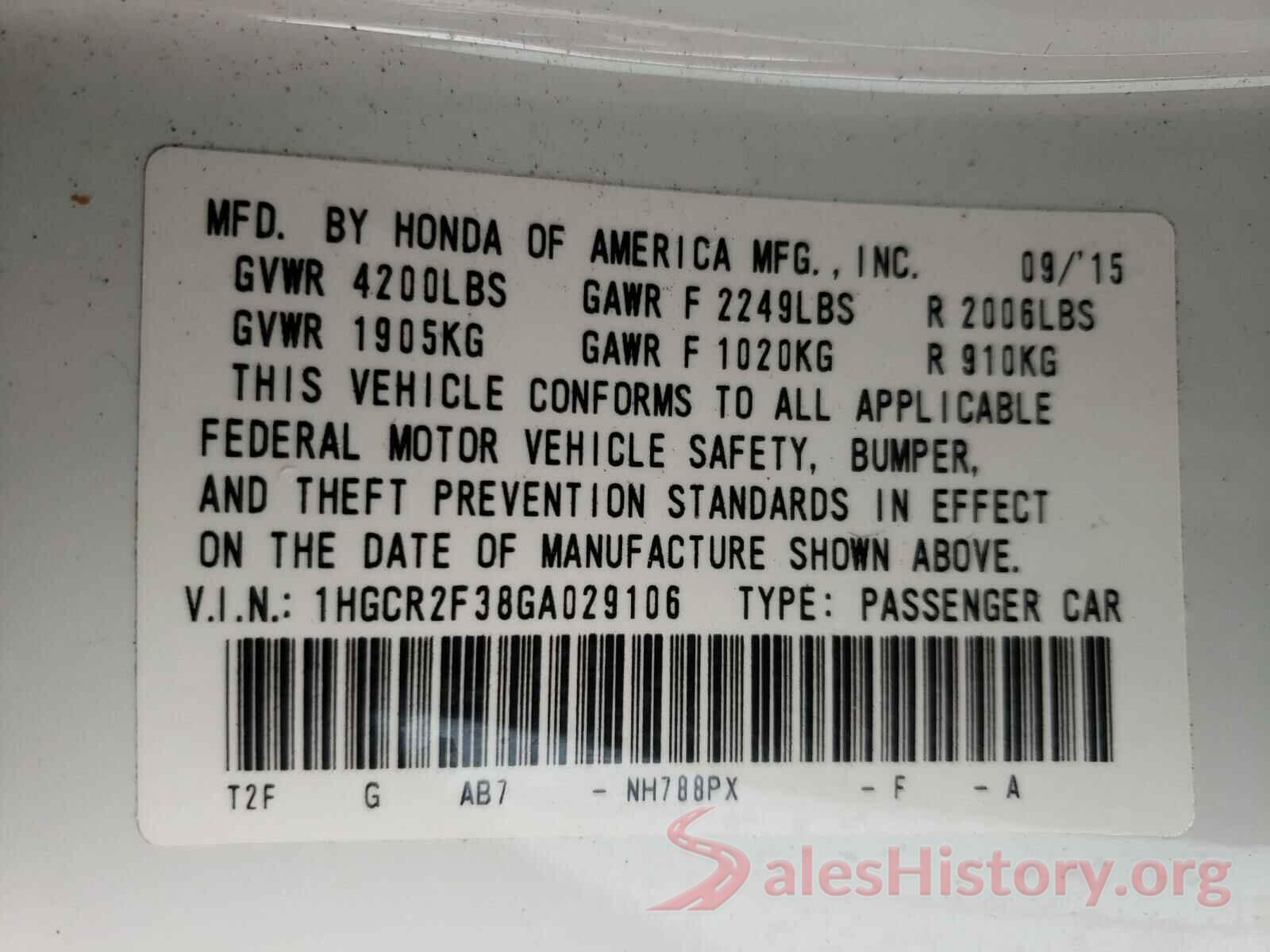 1HGCR2F38GA029106 2016 HONDA ACCORD