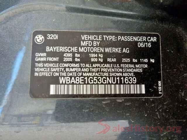 WBA8E1G53GNU11639 2016 BMW 3 SERIES