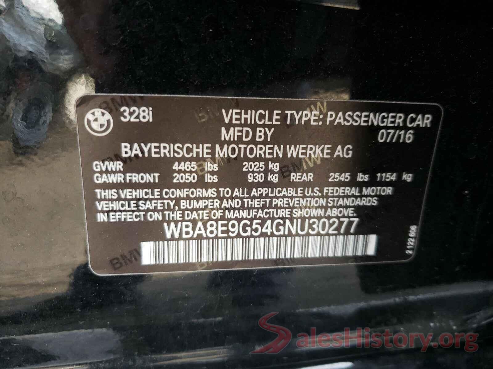 WBA8E9G54GNU30277 2016 BMW 3 SERIES