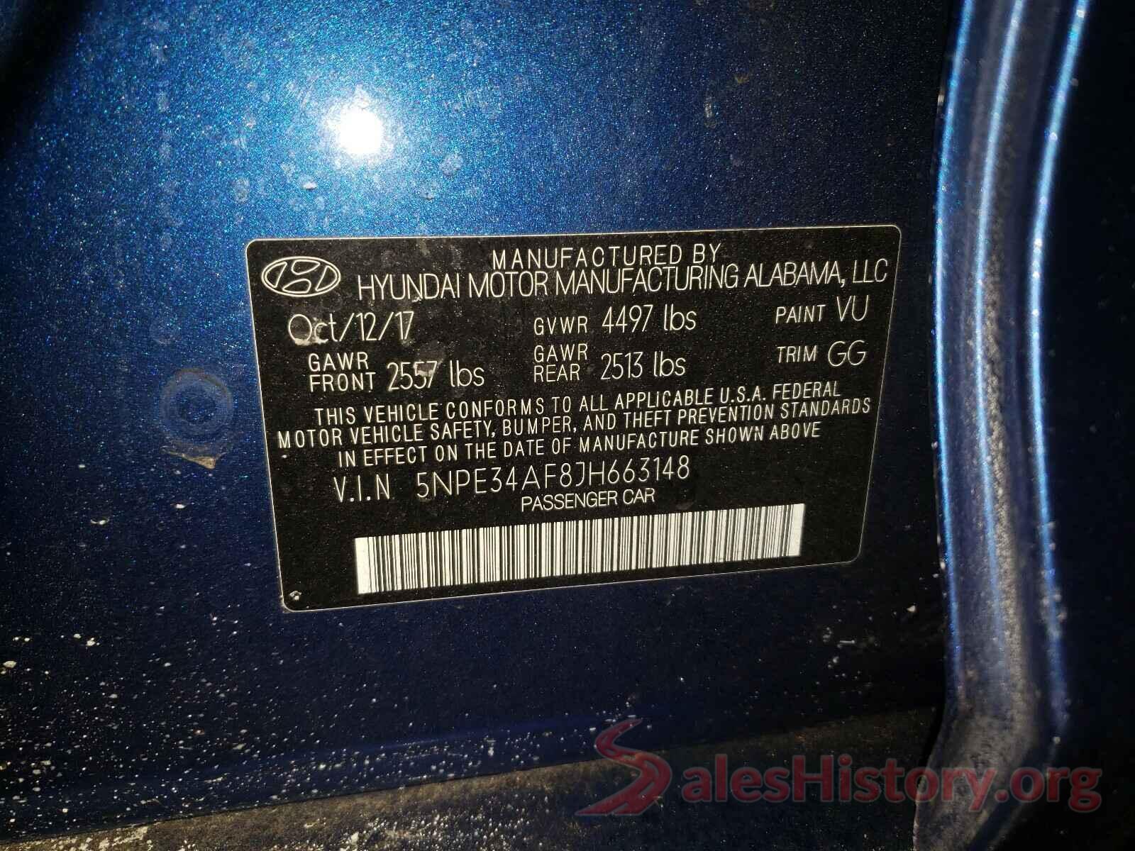 5NPE34AF8JH663148 2018 HYUNDAI SONATA