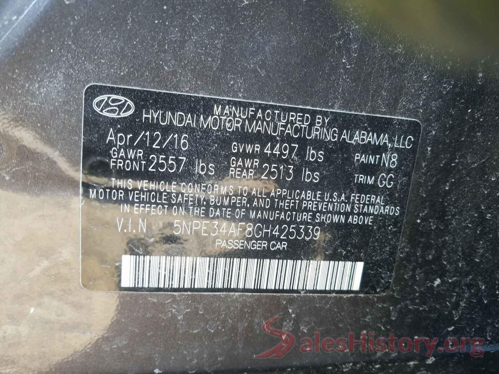 5NPE34AF8GH425339 2016 HYUNDAI SONATA