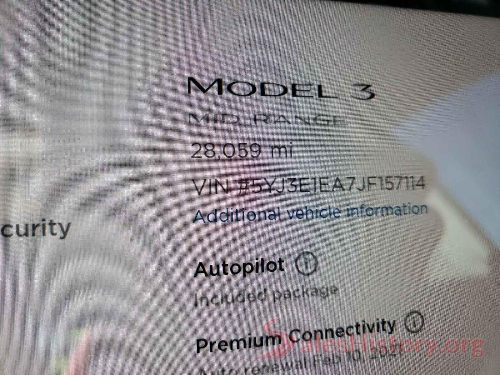 5YJ3E1EA7JF157114 2018 TESLA MODEL 3