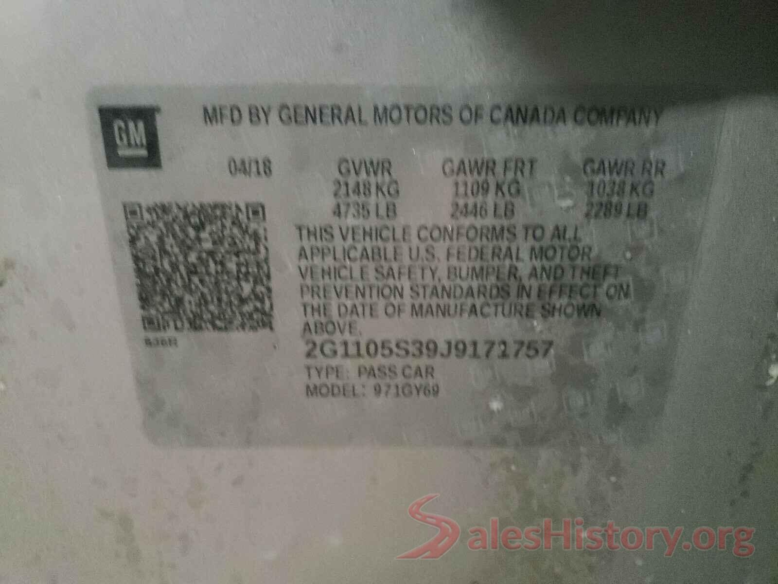 2G1105S39J9171757 2018 CHEVROLET IMPALA