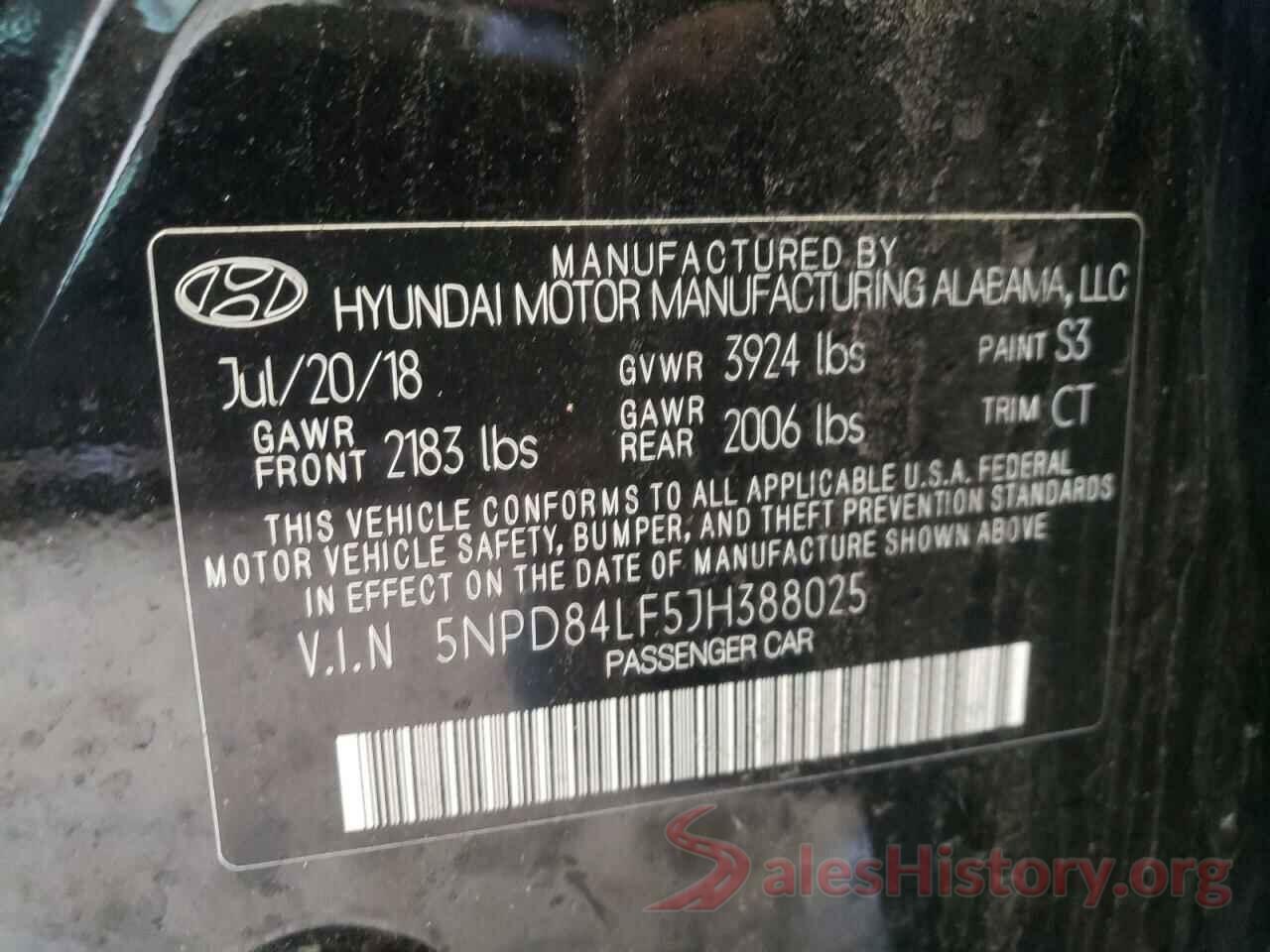 5NPD84LF5JH388025 2018 HYUNDAI ELANTRA