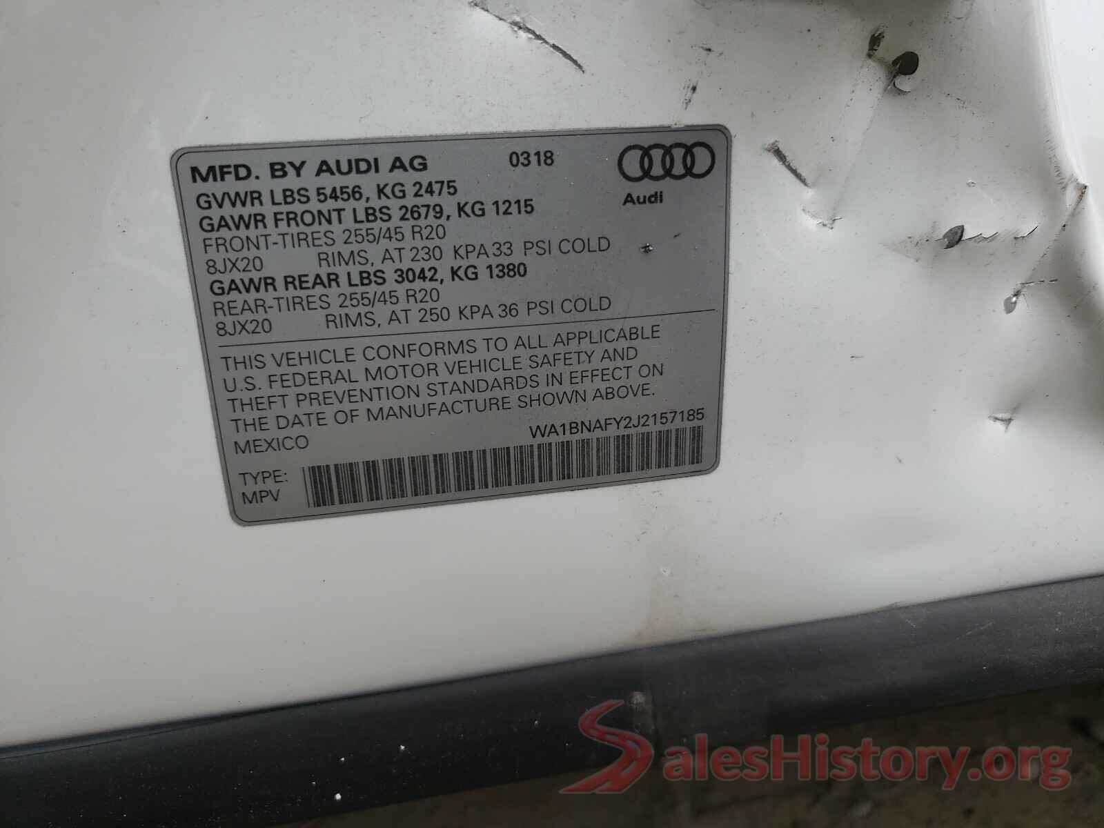 WA1BNAFY2J2157185 2018 AUDI Q5