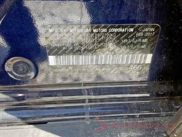 JA4AZ2A31HZ607797 2017 MITSUBISHI OUTLANDER