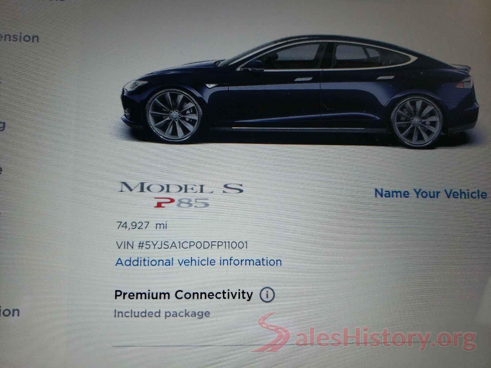 5YJSA1CP0DFP11001 2013 TESLA MODEL S