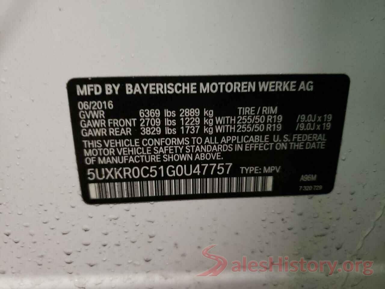 5UXKR0C51G0U47757 2016 BMW X5