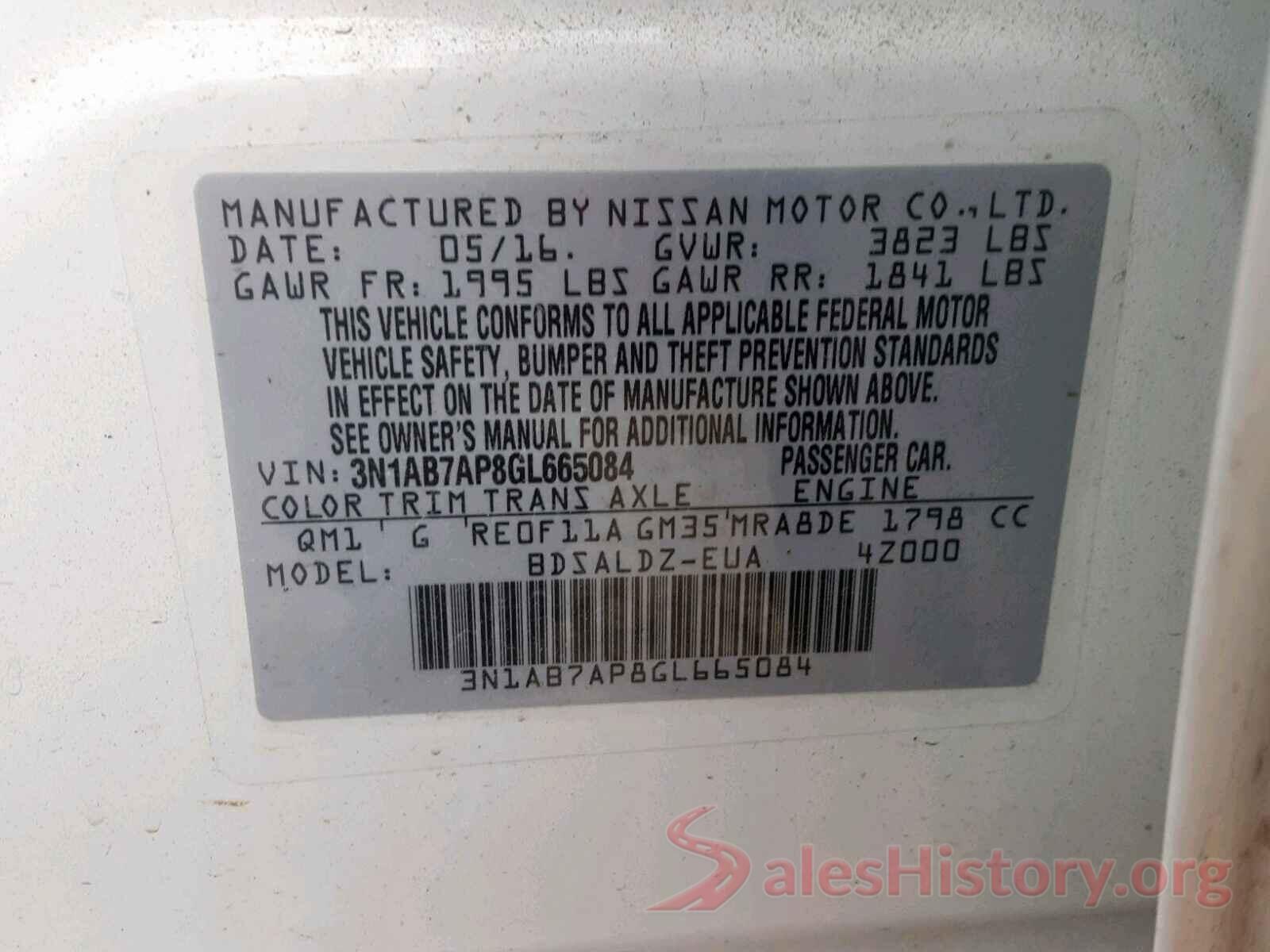 3N1AB7AP8GL665084 2016 NISSAN SENTRA