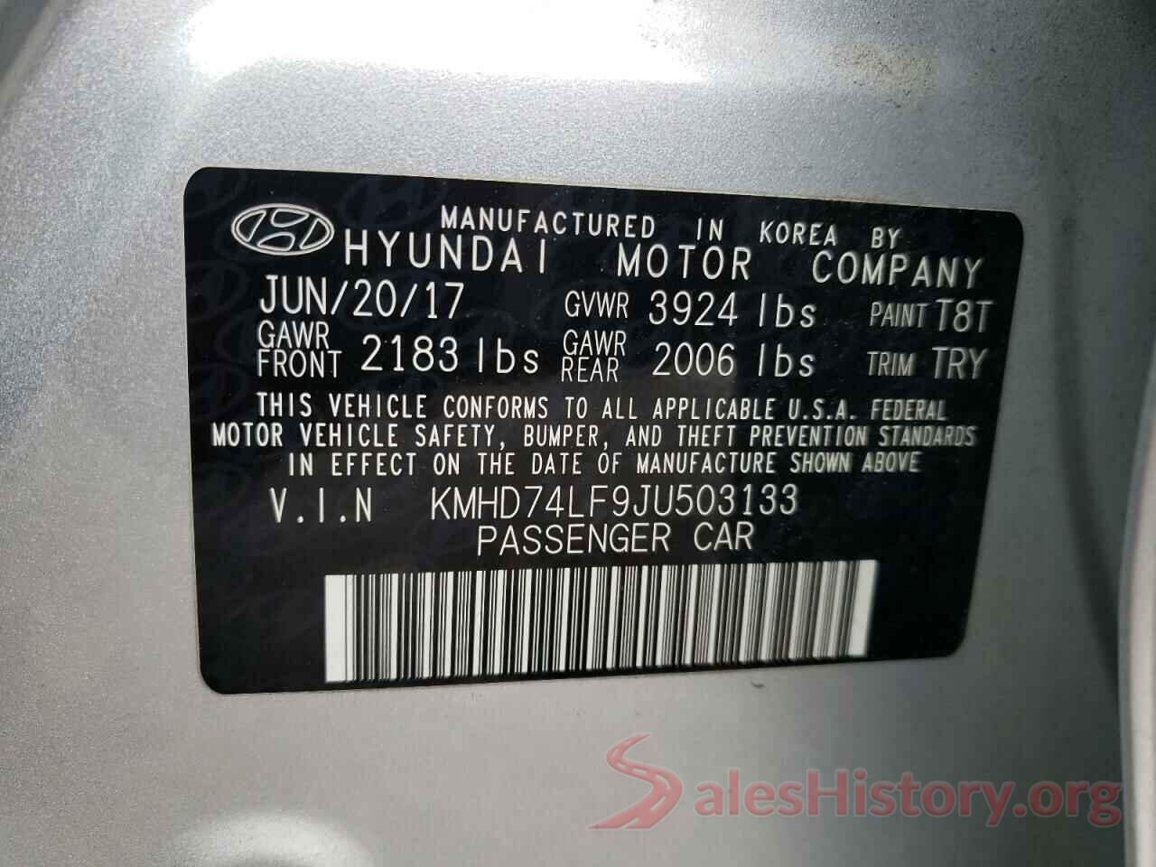 KMHD74LF9JU503133 2018 HYUNDAI ELANTRA