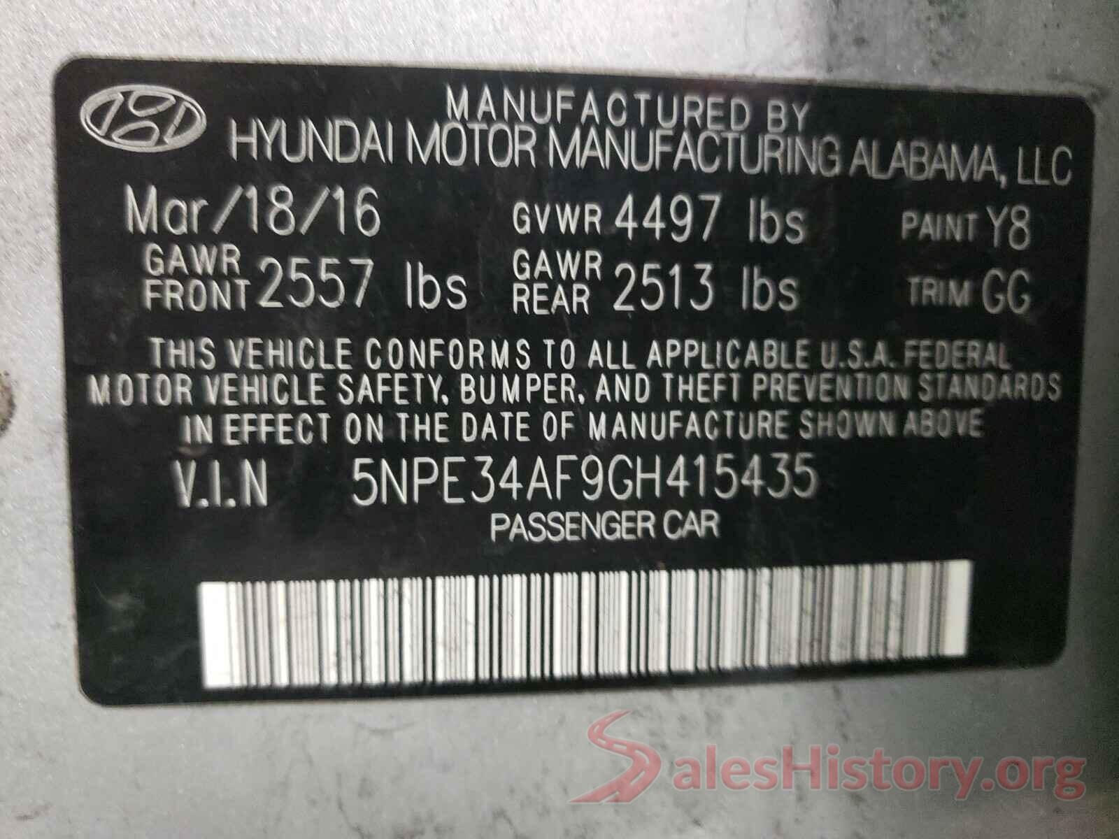 5NPE34AF9GH415435 2016 HYUNDAI SONATA