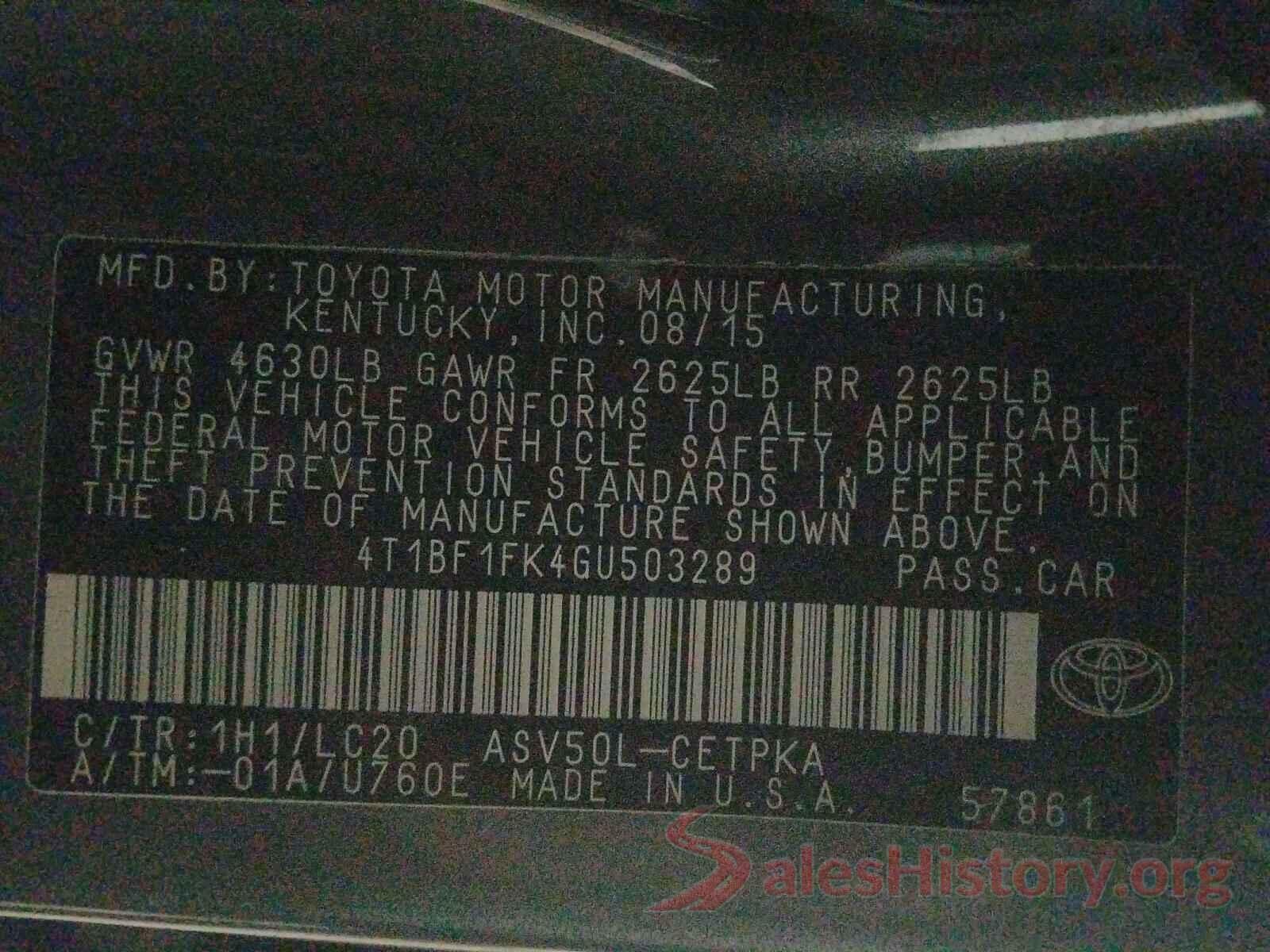 4T1BF1FK4GU503289 2016 TOYOTA CAMRY