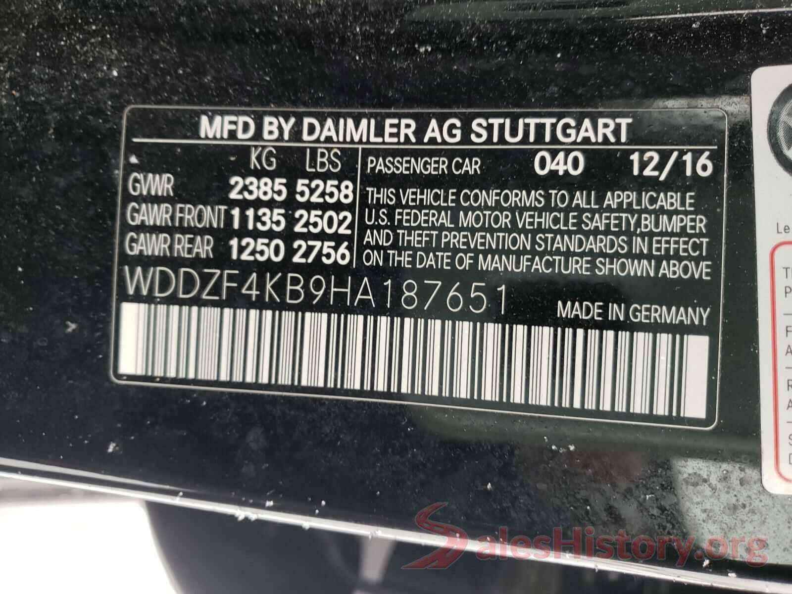 WDDZF4KB9HA187651 2017 MERCEDES-BENZ E-CLASS