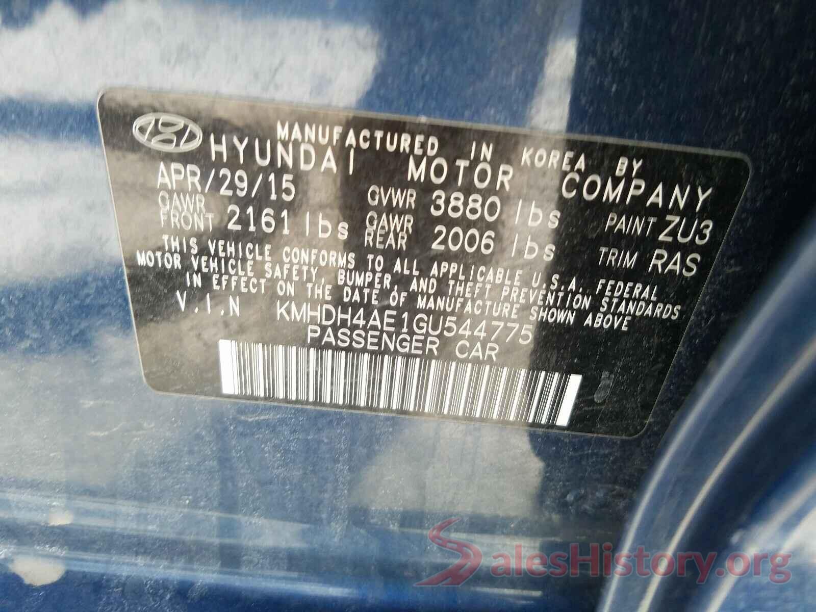 KMHDH4AE1GU544775 2016 HYUNDAI ELANTRA