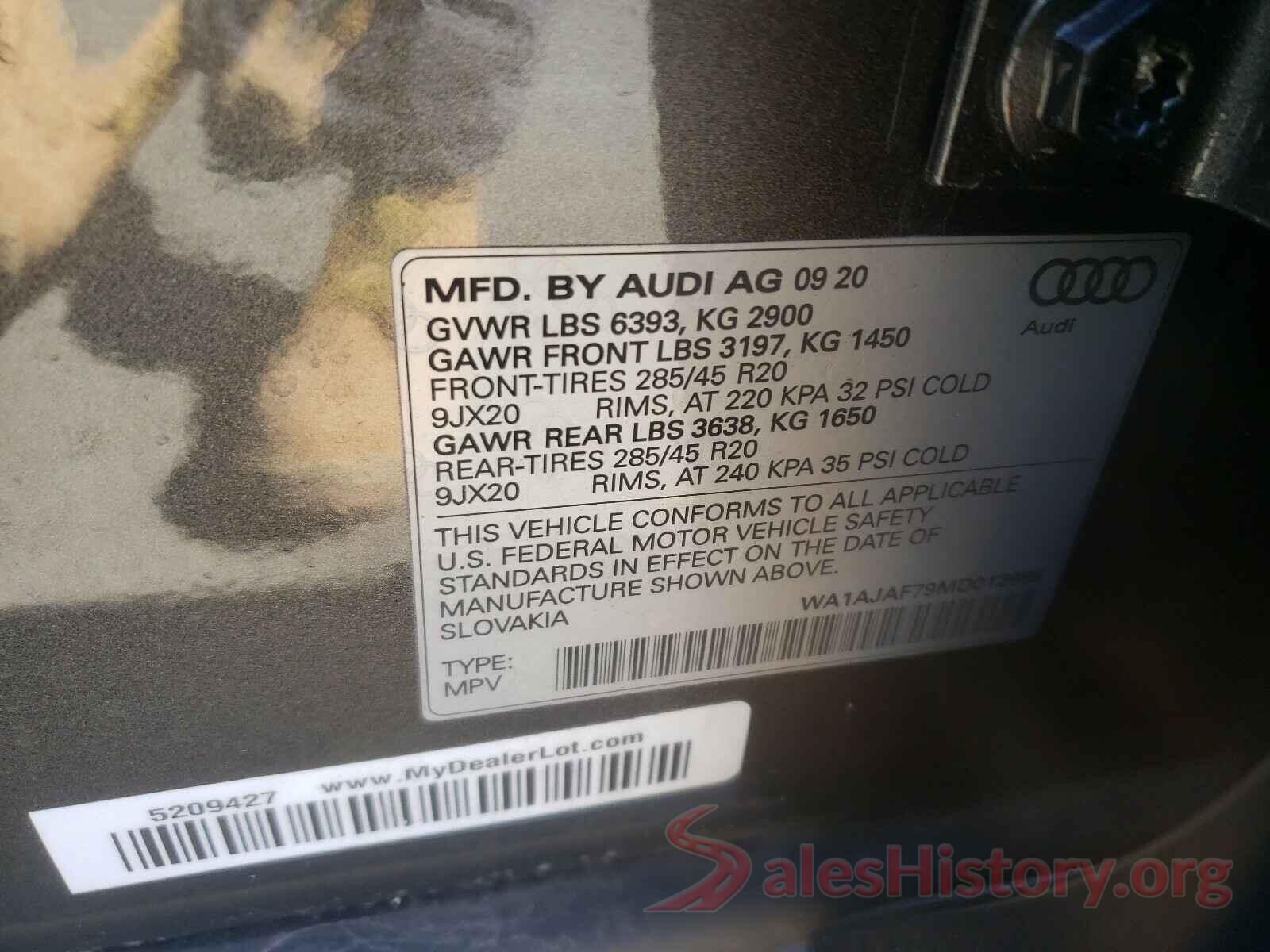 WA1AJAF79MD012989 2021 AUDI Q7