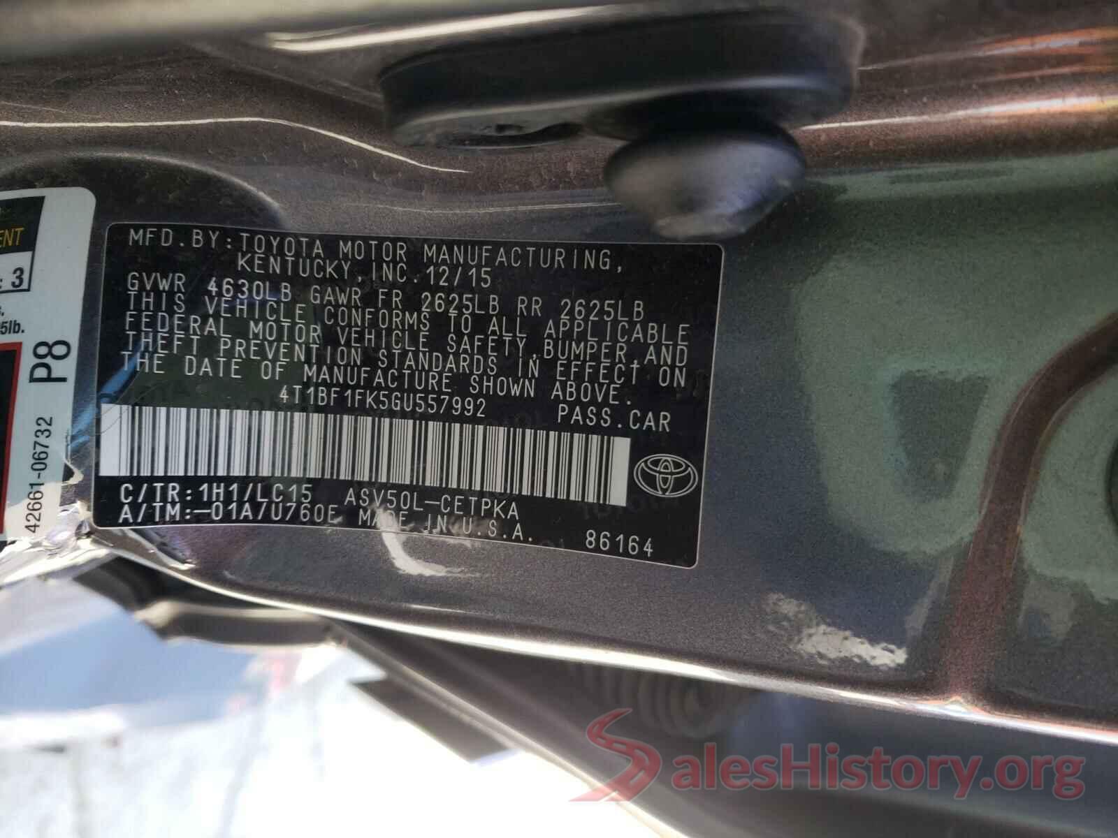 4T1BF1FK5GU557992 2016 TOYOTA CAMRY