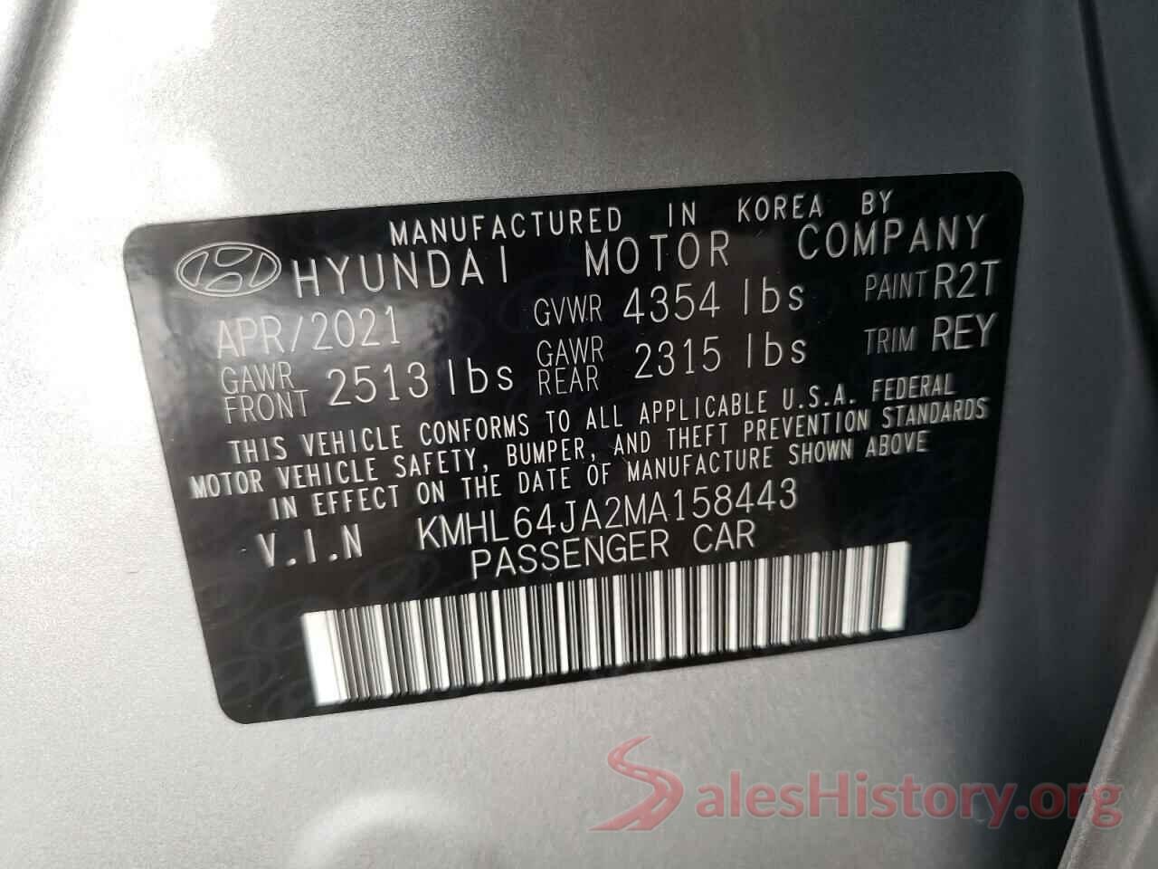 KMHL64JA2MA158443 2021 HYUNDAI SONATA