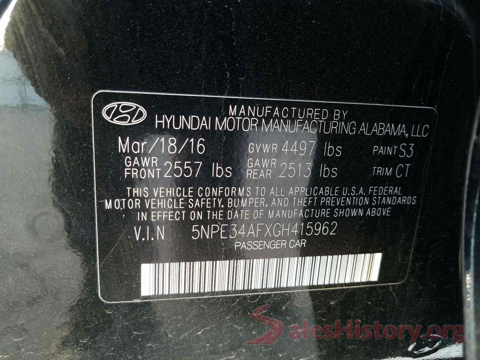 5NPE34AFXGH415962 2016 HYUNDAI SONATA