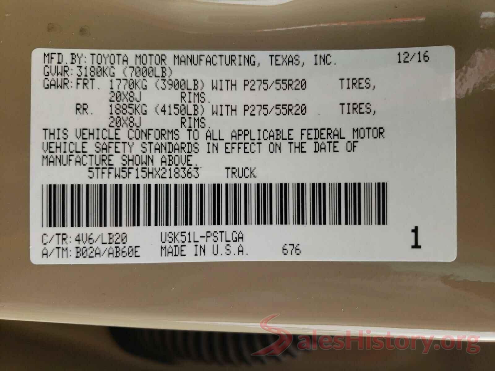 5TFFW5F15HX218363 2017 TOYOTA TUNDRA